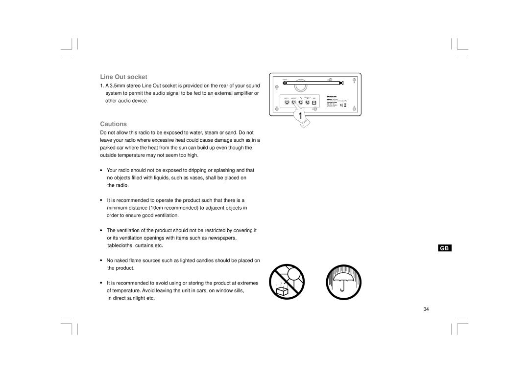 Sangean Electronics DDR-31+ manual Line Out socket 