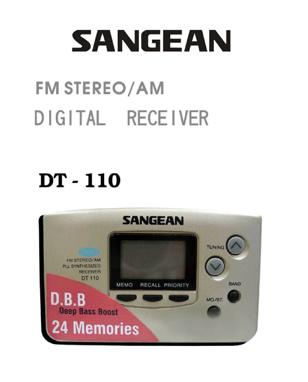 Sangean Electronics DT-110 manual 