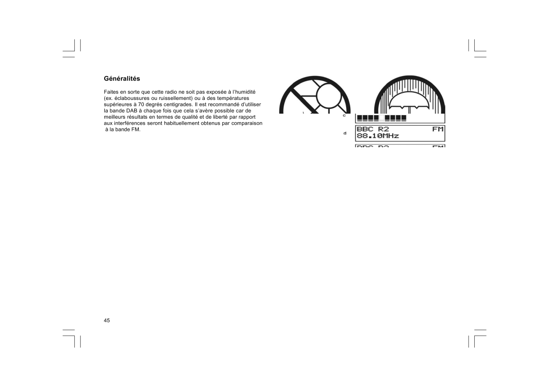 Sangean Electronics DCR-9/DCR-209, FM RDS/DAB digital clock radio manual Généralités 