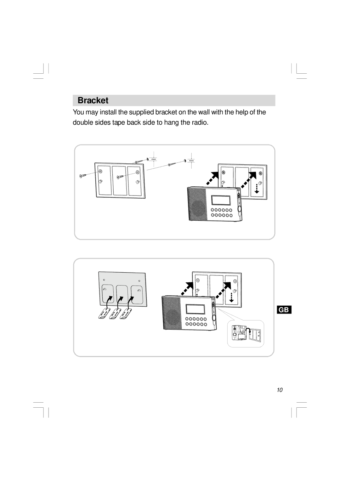 Sangean Electronics H201 manual Bracket 