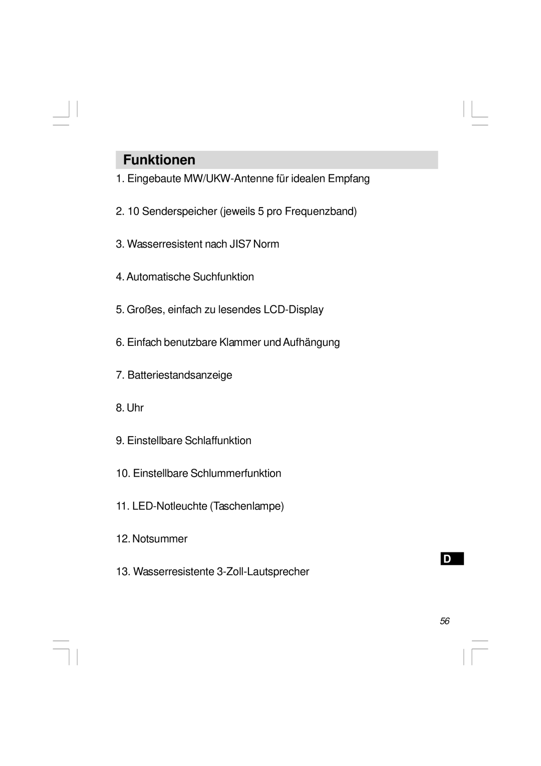 Sangean Electronics H201 manual Funktionen 