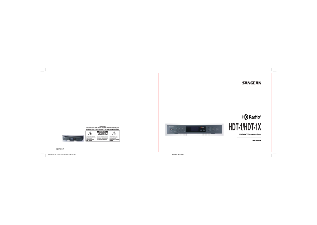 Sangean Electronics user manual HDT-1&HDT-1X 381R20S-A «Ê-1±.p65, 2007/4/27, ¤U¤È 