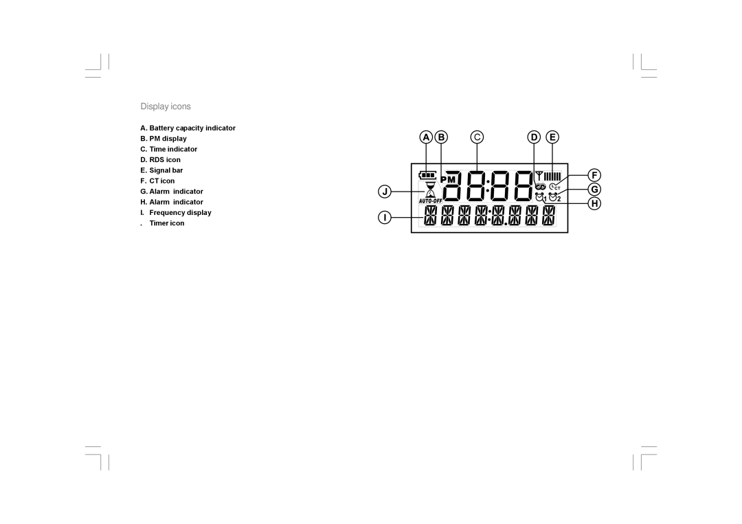 Sangean Electronics K-200 manual Display icons 