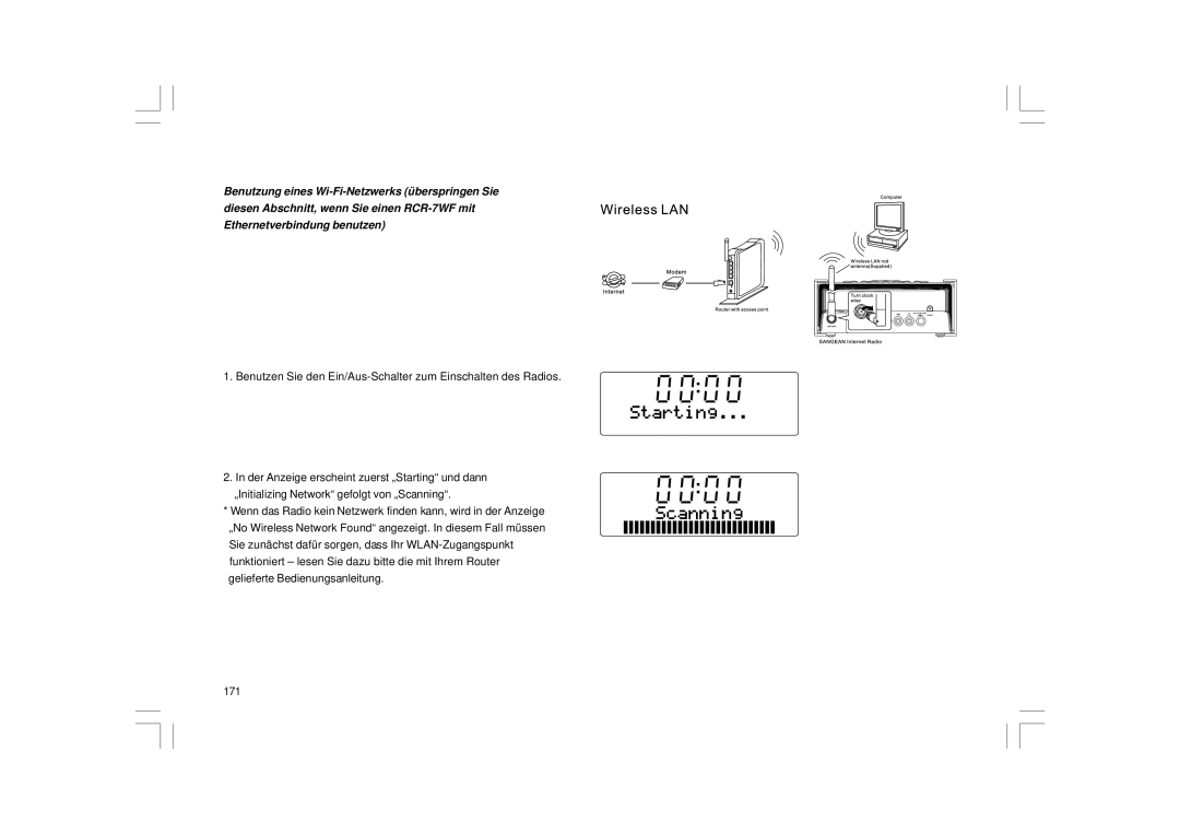 Sangean Electronics RCR-8WF, RCR-7WF manual 