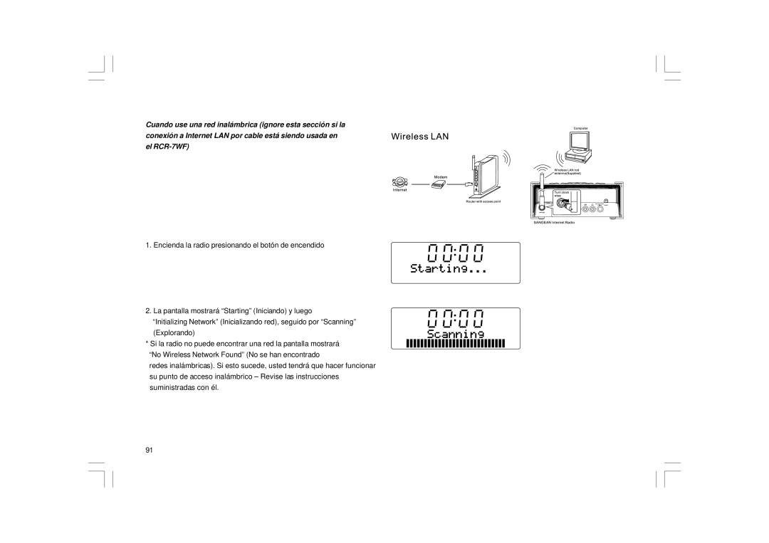 Sangean Electronics RCR-8WF, RCR-7WF manual 