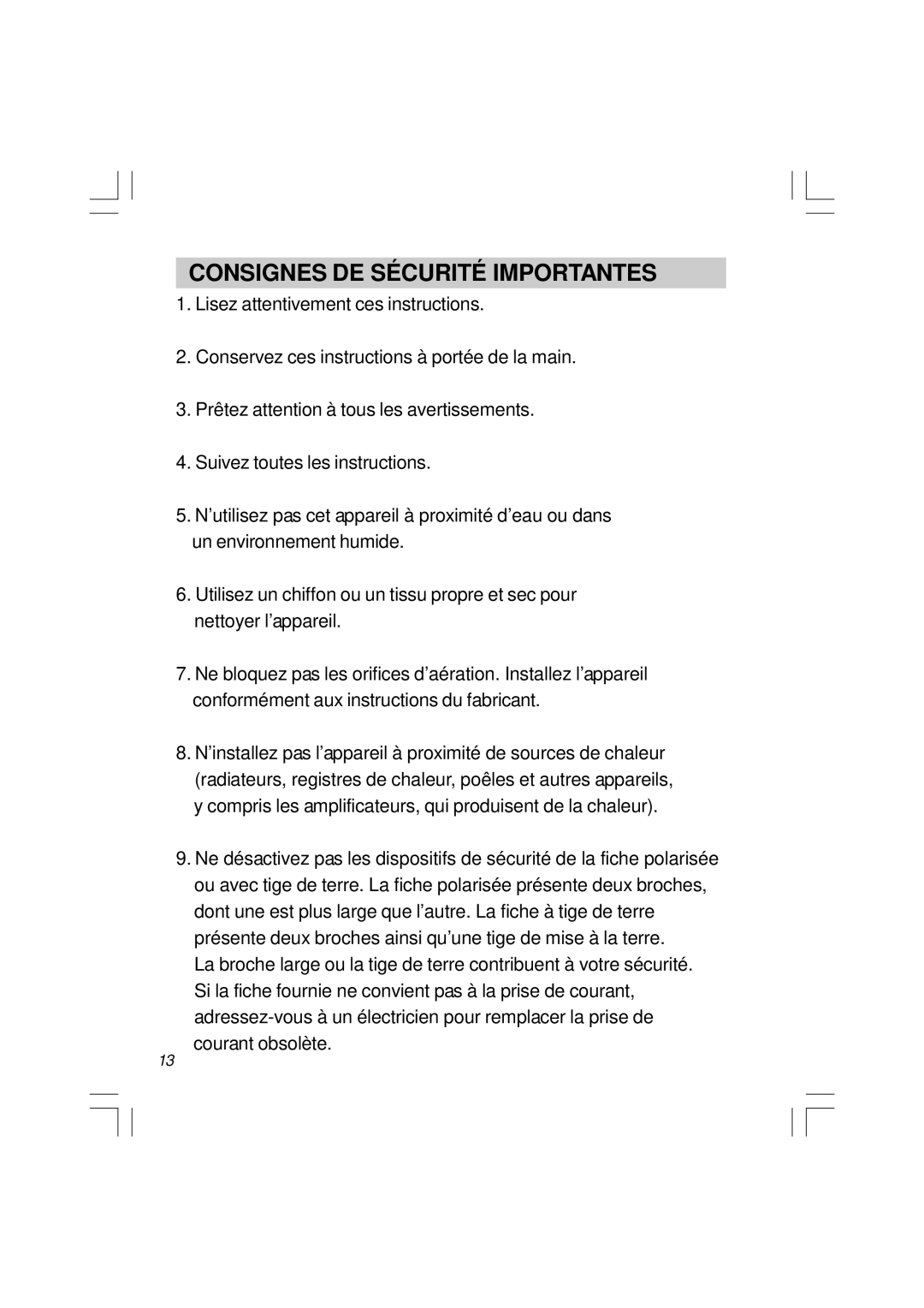 Sangean Electronics U1 user service Consignes DE SÉ Curité Importantes 