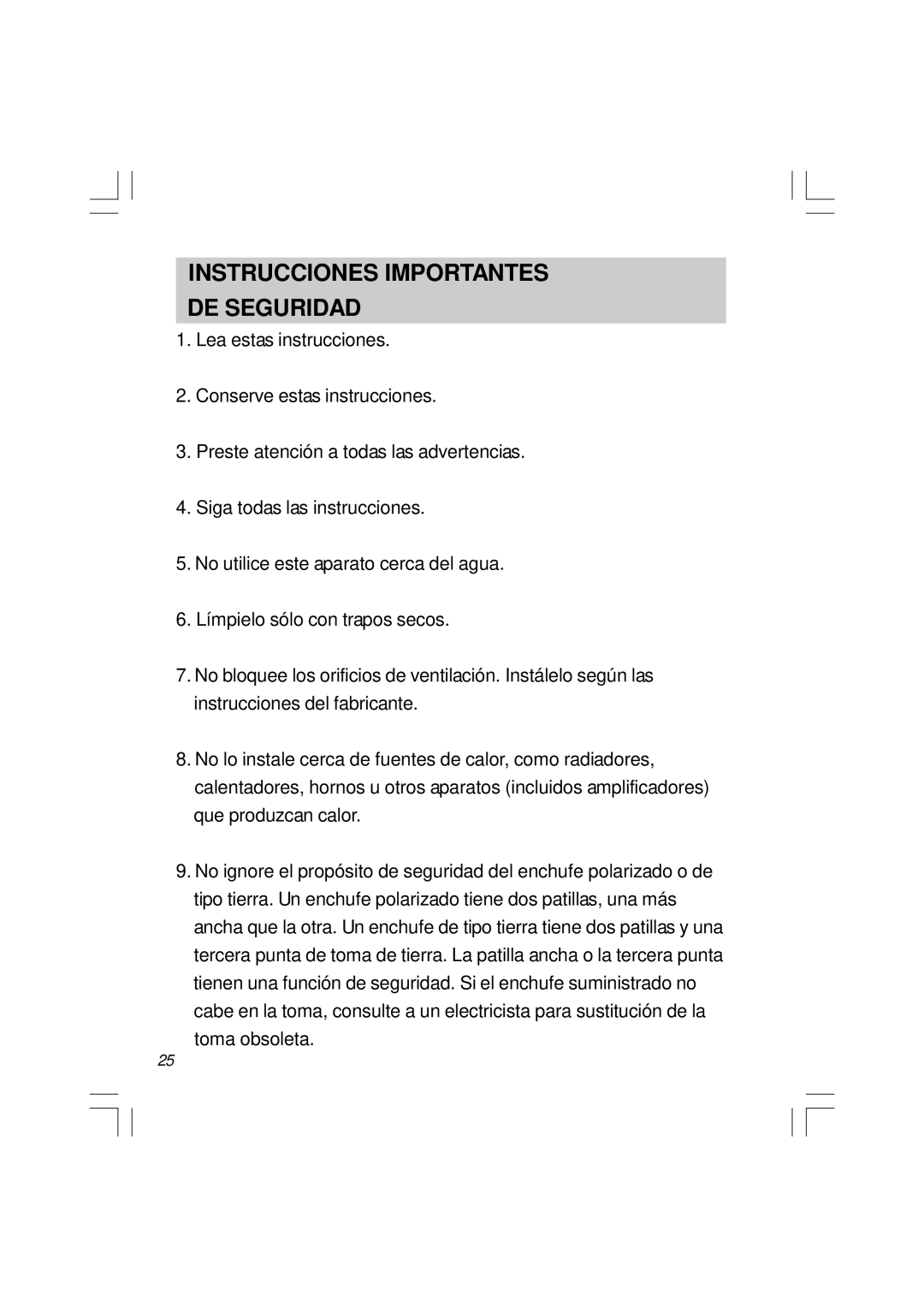 Sangean Electronics U1 user service Instrucciones Importantes DE Seguridad 