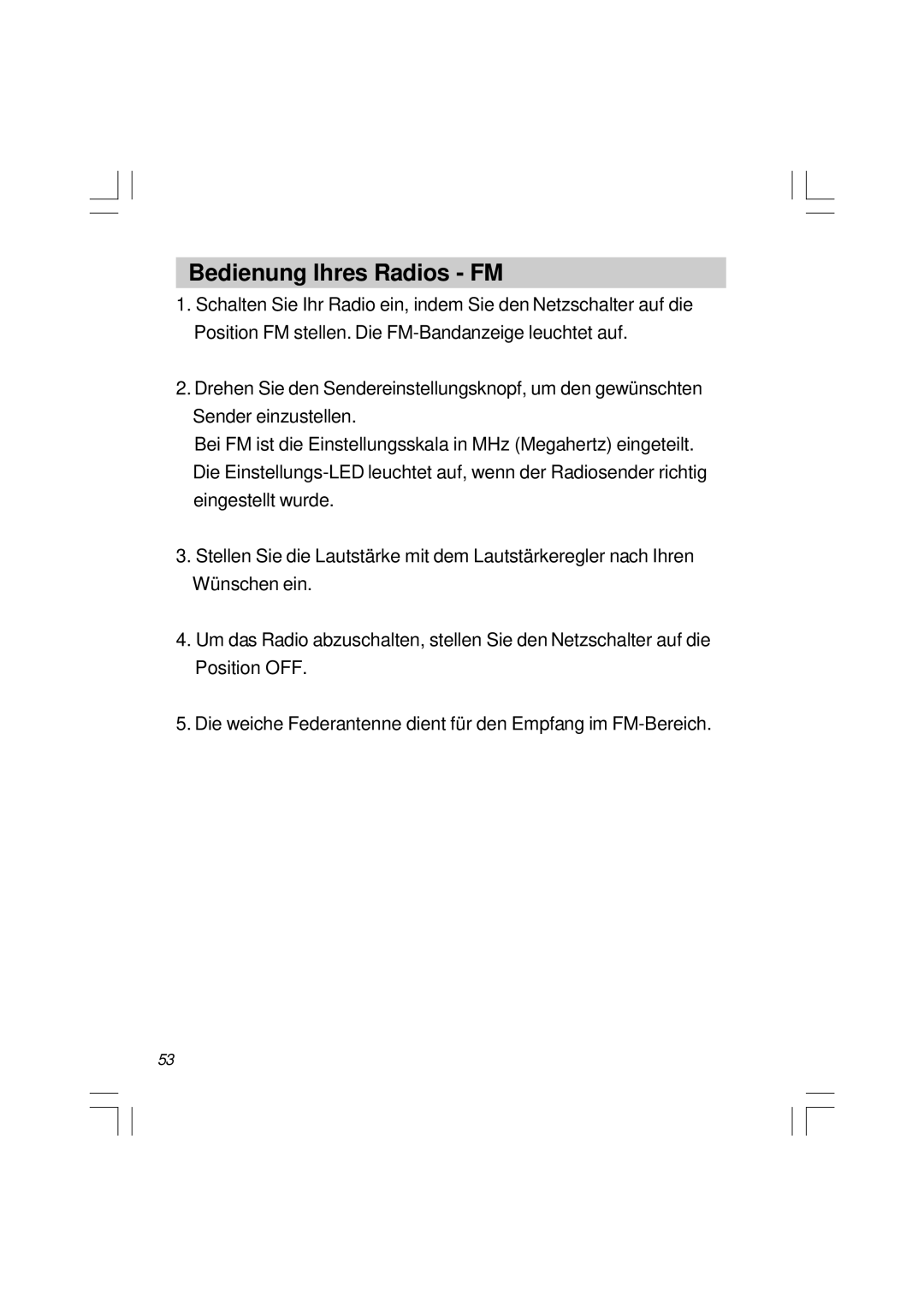 Sangean Electronics U1 user service Bedienung Ihres Radios FM 