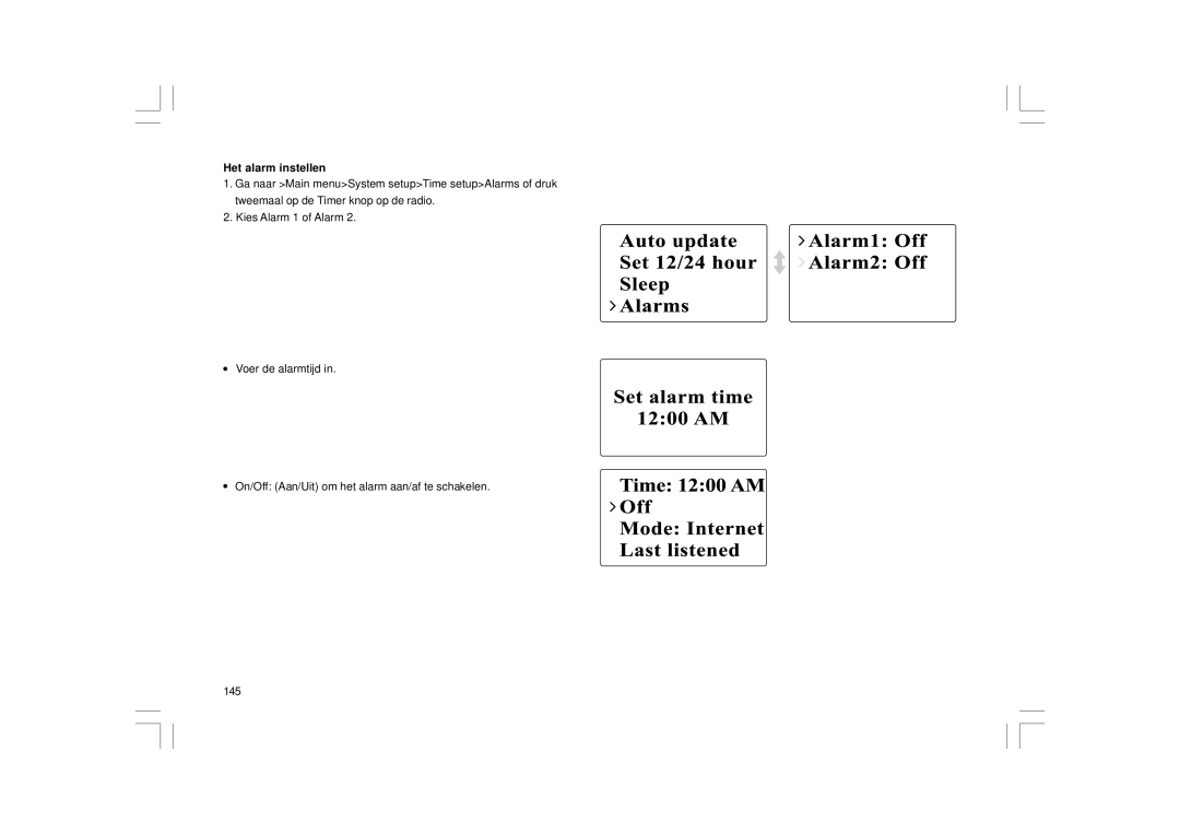 Sangean Electronics WFR-1 manual Het alarm instellen 