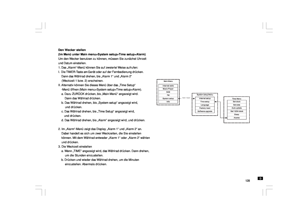 Sangean Electronics WFT-1 user manual Den Wecker stellen Im Menü unter Main menuSystem setupTime setupAlarm 
