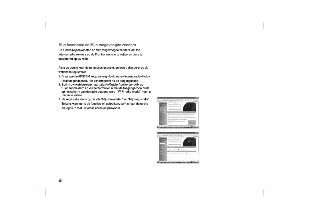 Sangean Electronics WFT-1 user manual Mijn favorieten en Mijn toegevoegde zenders 