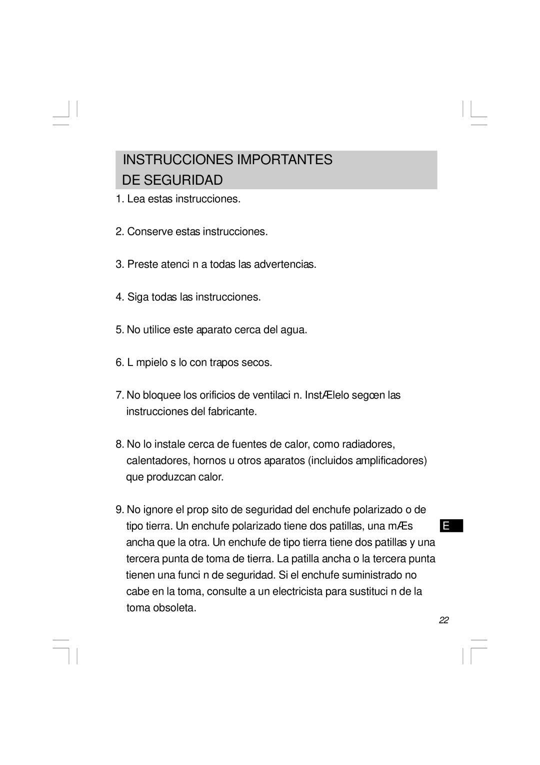 Sangean Electronics WR-11 manual Instrucciones Importantes DE Seguridad 