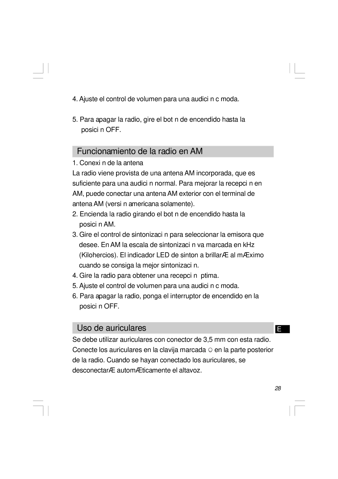 Sangean Electronics WR-11 manual Funcionamiento de la radio en AM, Uso de auriculares 