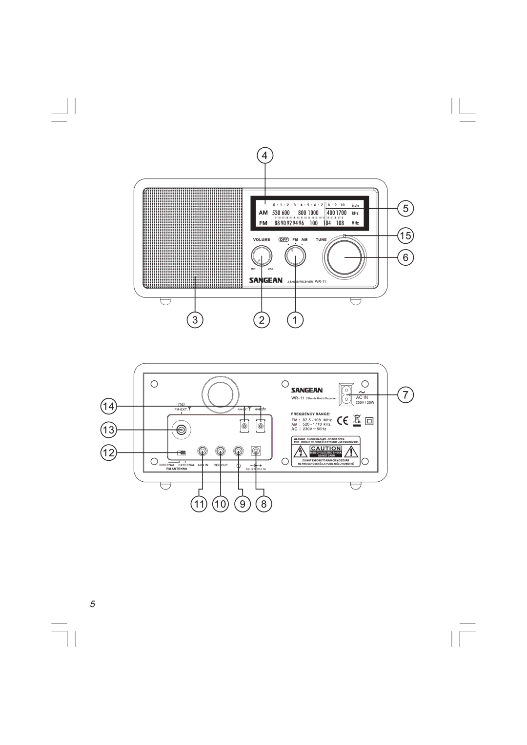 Sangean Electronics WR-11 manual 