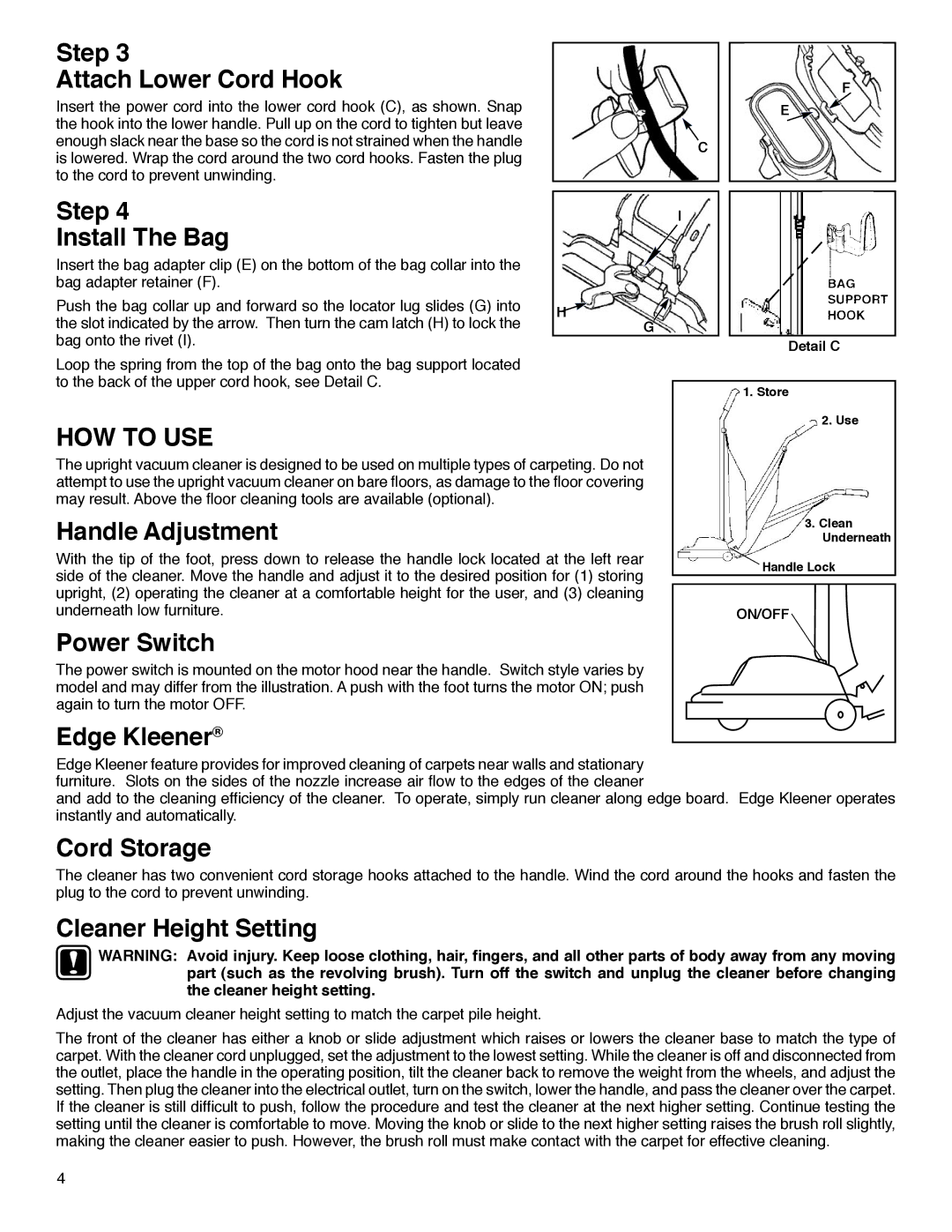 Sanitaire 800, 600 warranty HOW to USE 