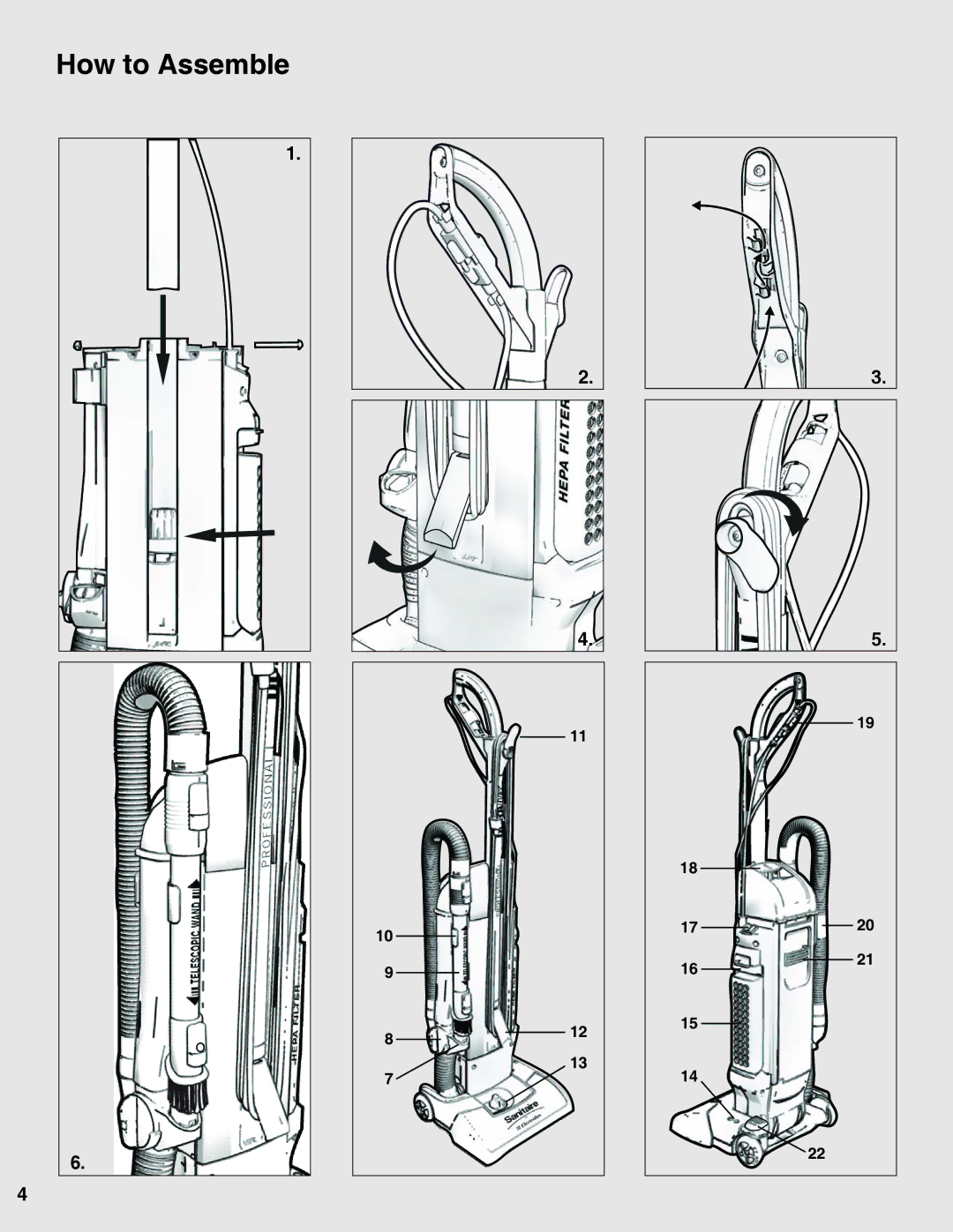 Sanitaire 9100 Series warranty How to Assemble, 1720 