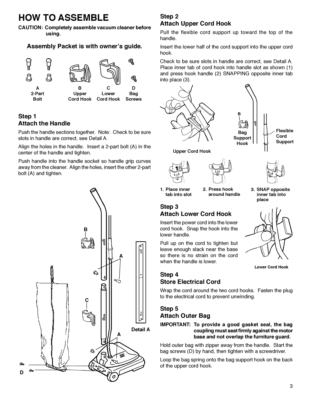 Sanitaire S647 Series warranty HOW to Assemble 