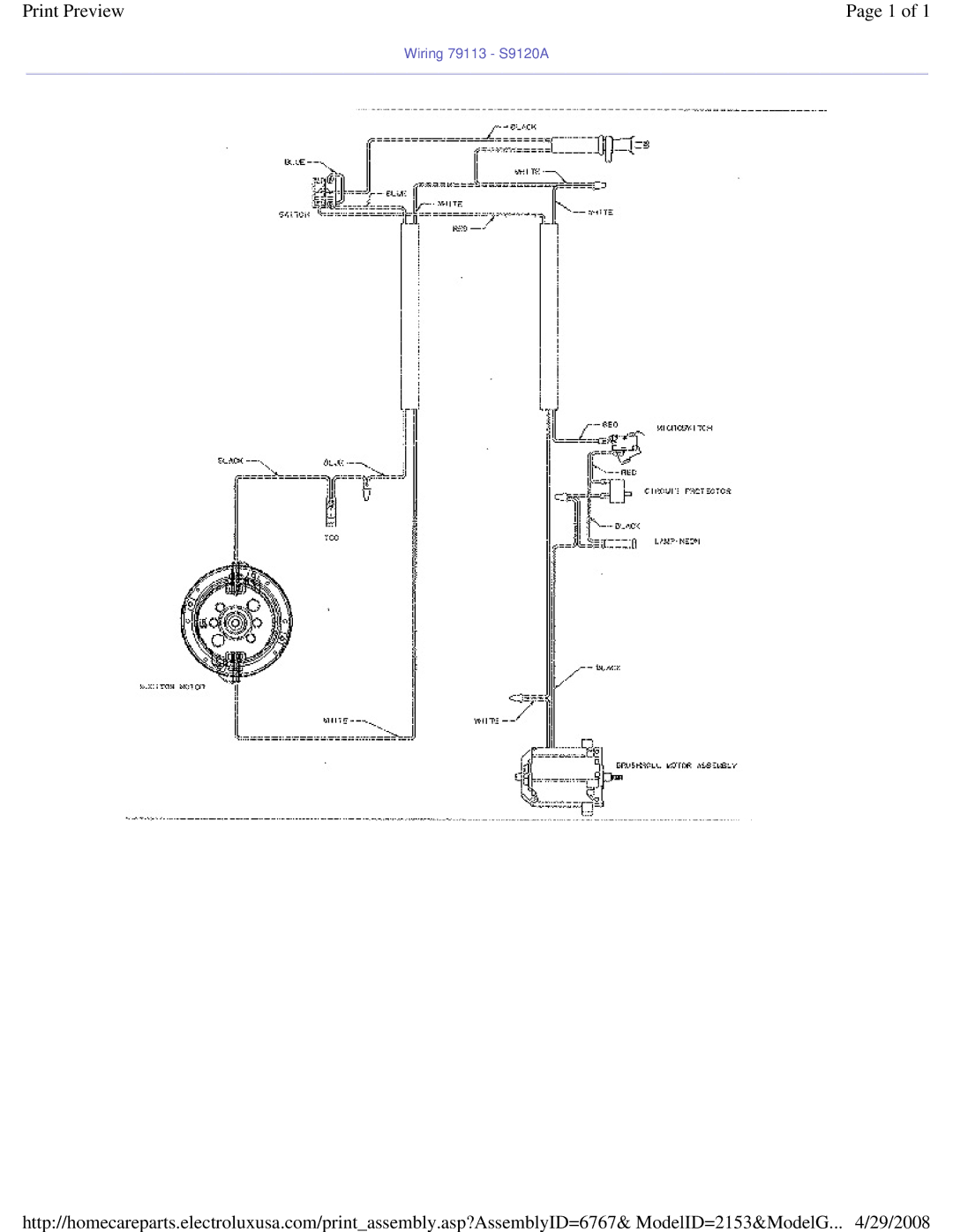 Sanitaire manual Wiring 79113 S9120A 