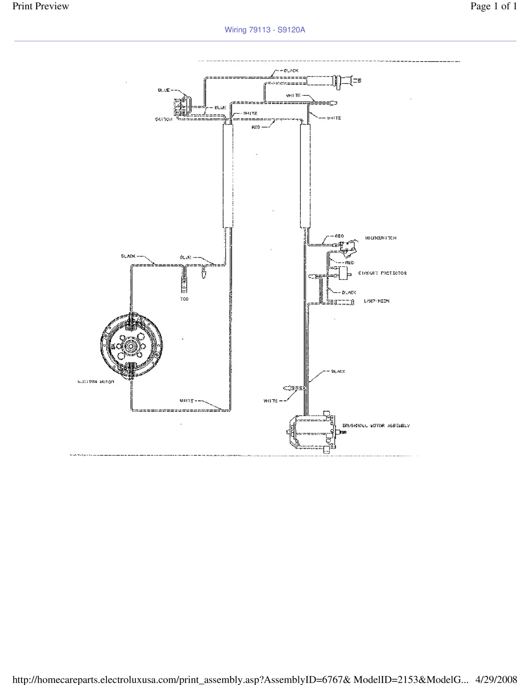 Sanitaire manual Wiring 79113 - S9120A, Print Preview, Page 1 of 