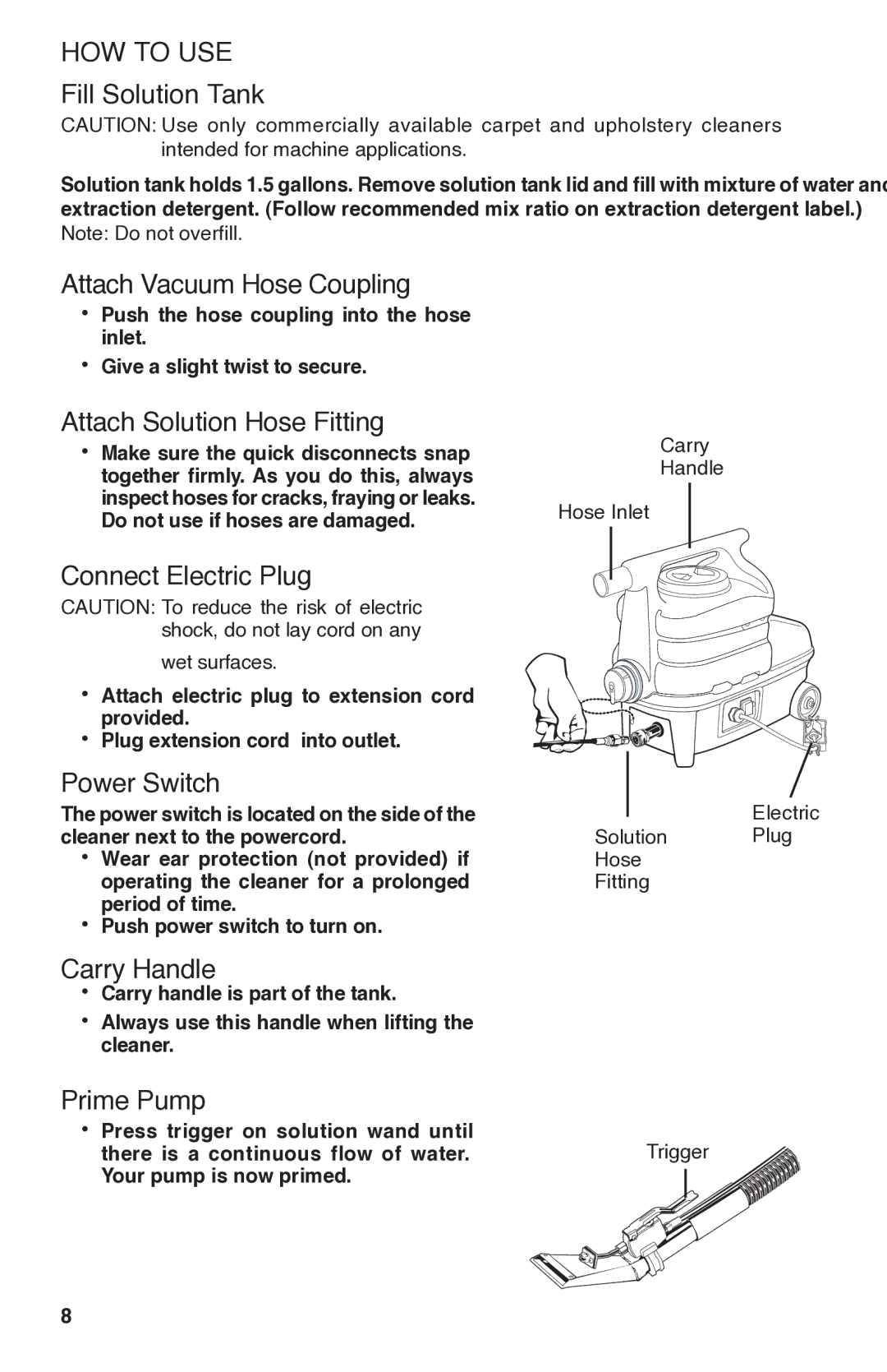 Sanitaire SC6070 warranty HOW to USE 