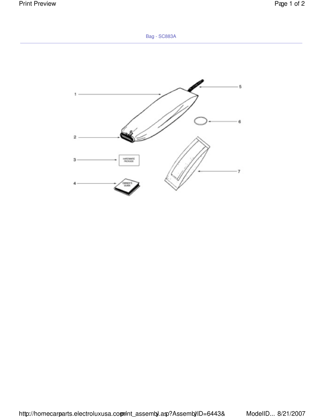 Sanitaire manual Bag SC883A 