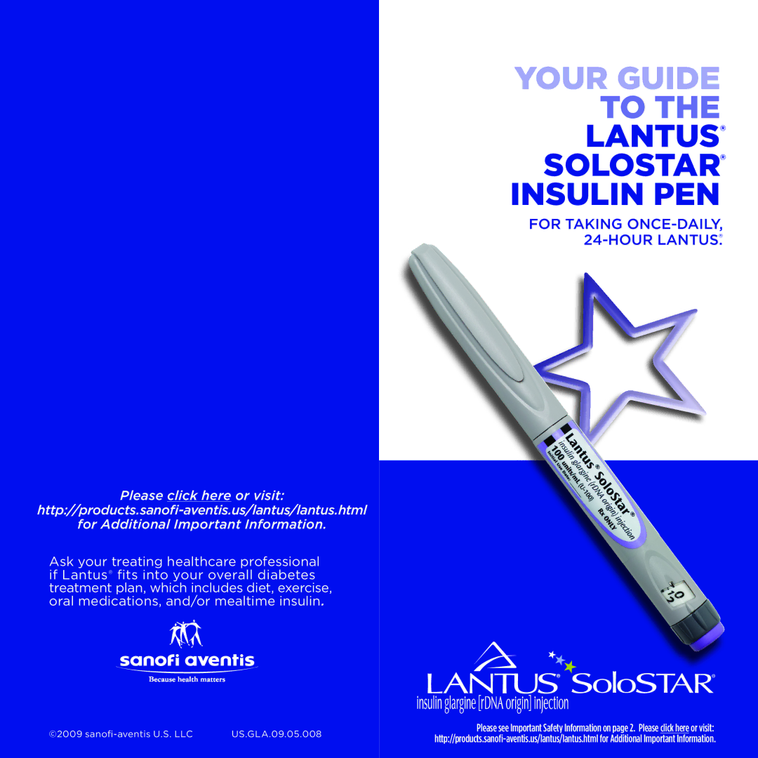 Sanofi-aventis Lantus SoloSTAR manual Your Guide 