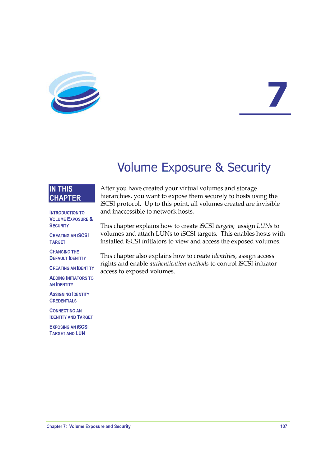 SANRAD V-Switch manual Volume Exposure & Security, Volume Exposure and Security 107 