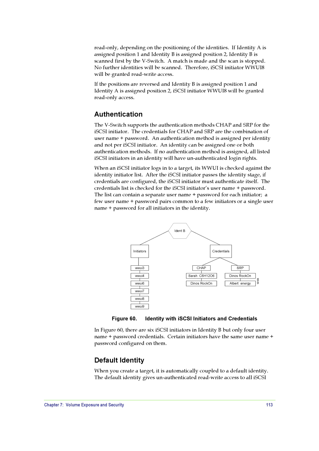 SANRAD V-Switch manual Authentication, Volume Exposure and Security 113 