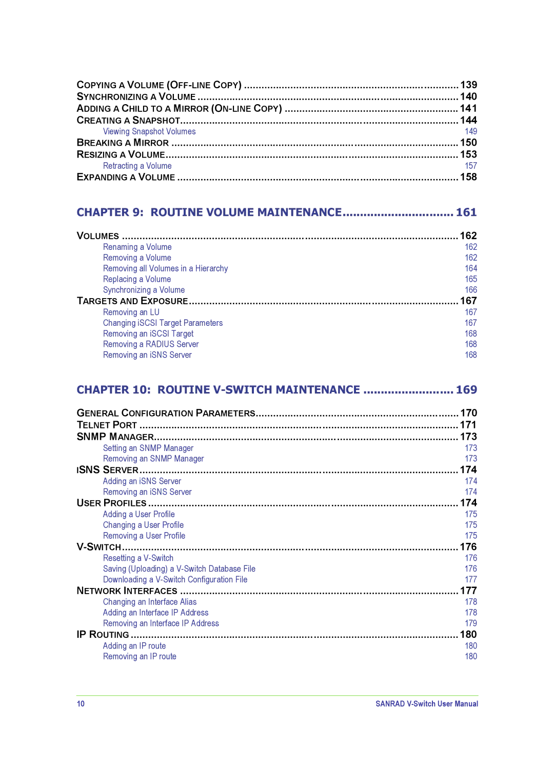 SANRAD V-Switch manual Routine Volume Maintenance 