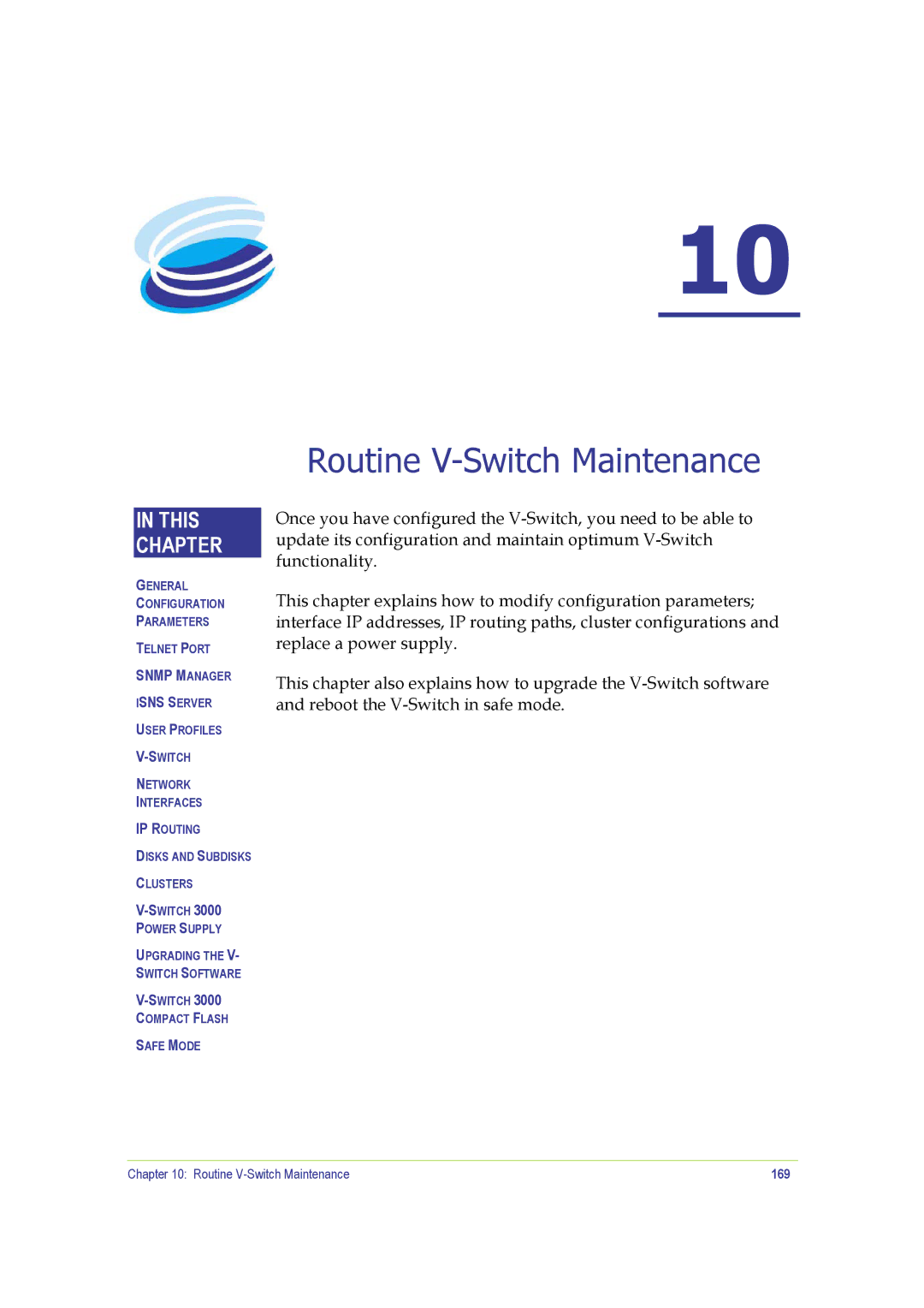 SANRAD V-Switch manual Snmp Manager, 169 