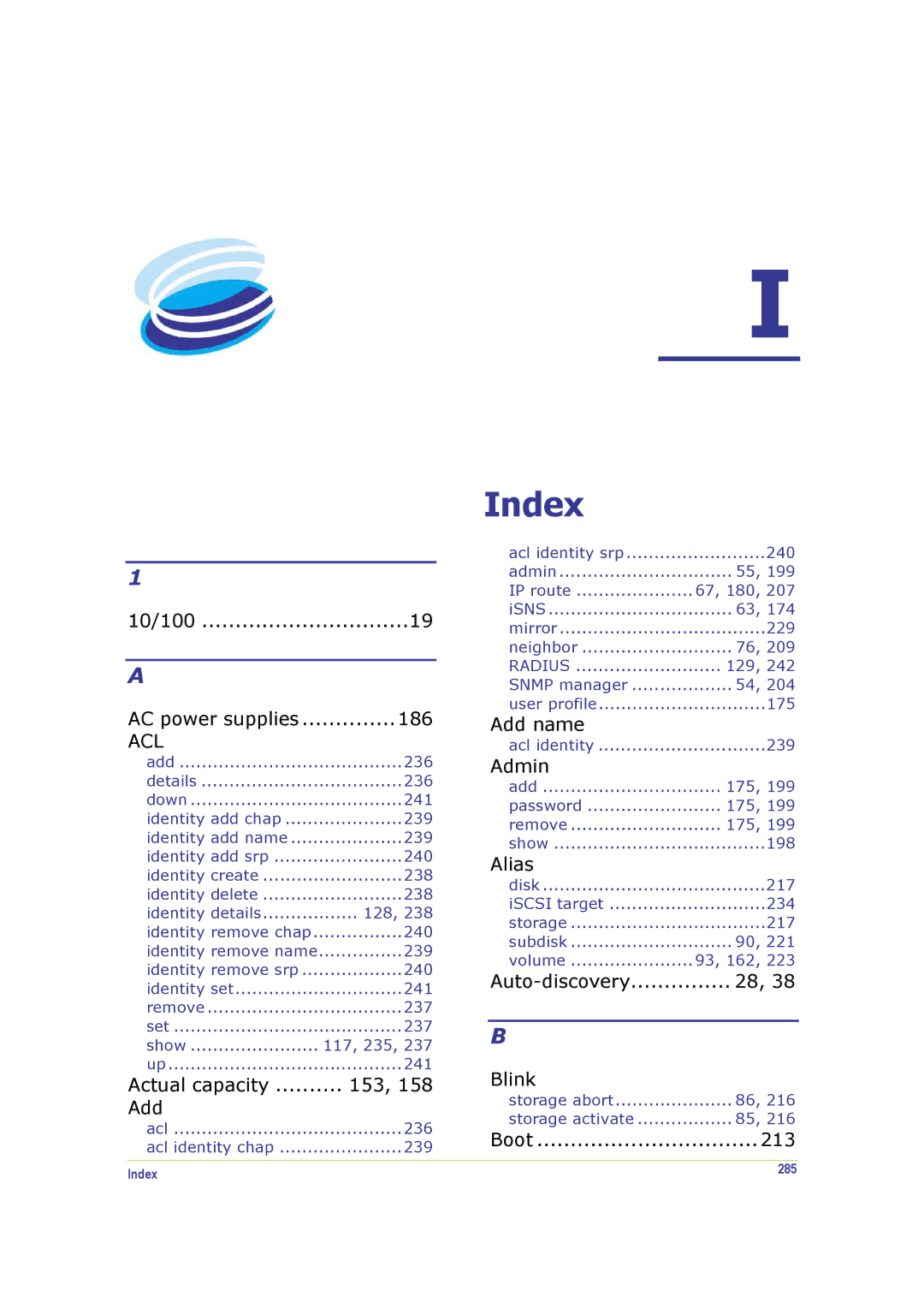 SANRAD V-Switch manual Index 285 