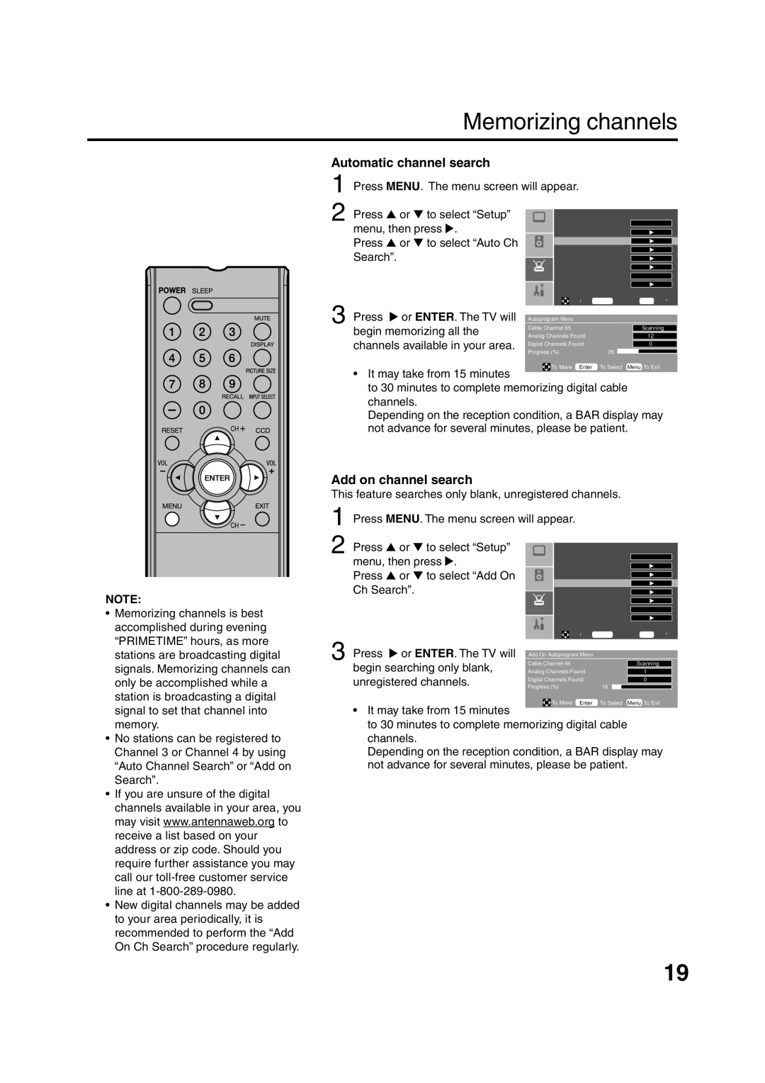 Sansui HDLCD2600 owner manual Automatic channel search, Add on channel search 