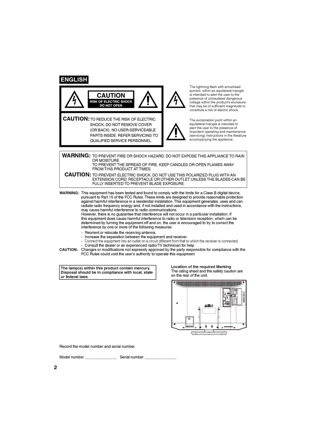 Sansui HDLCD2650, HDLCD3250 owner manual English 