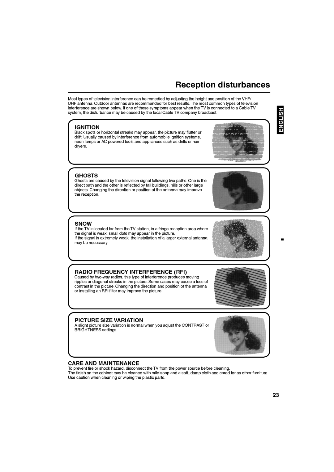 Sansui HDLCD3250, HDLCD2650 owner manual Reception disturbances, Ignition 