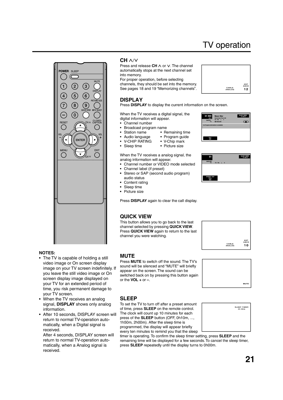 Sansui HDLCD3200 owner manual Display 