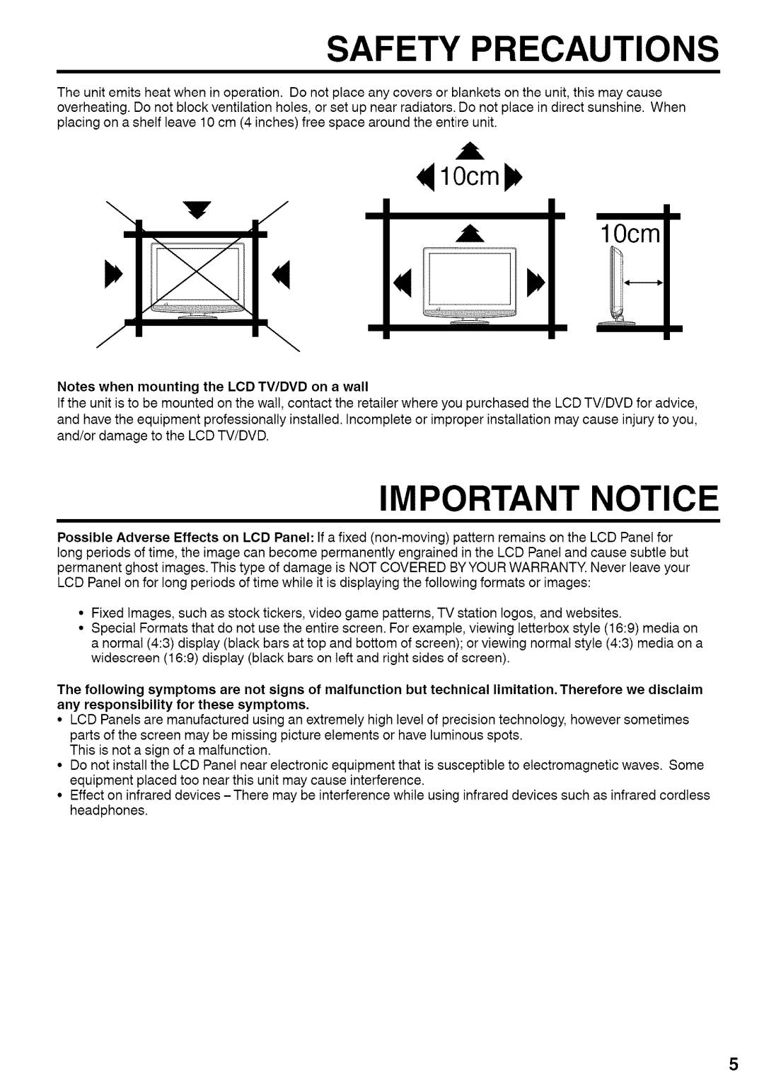 Sansui HDLCDVD220 owner manual Safety Precautions 