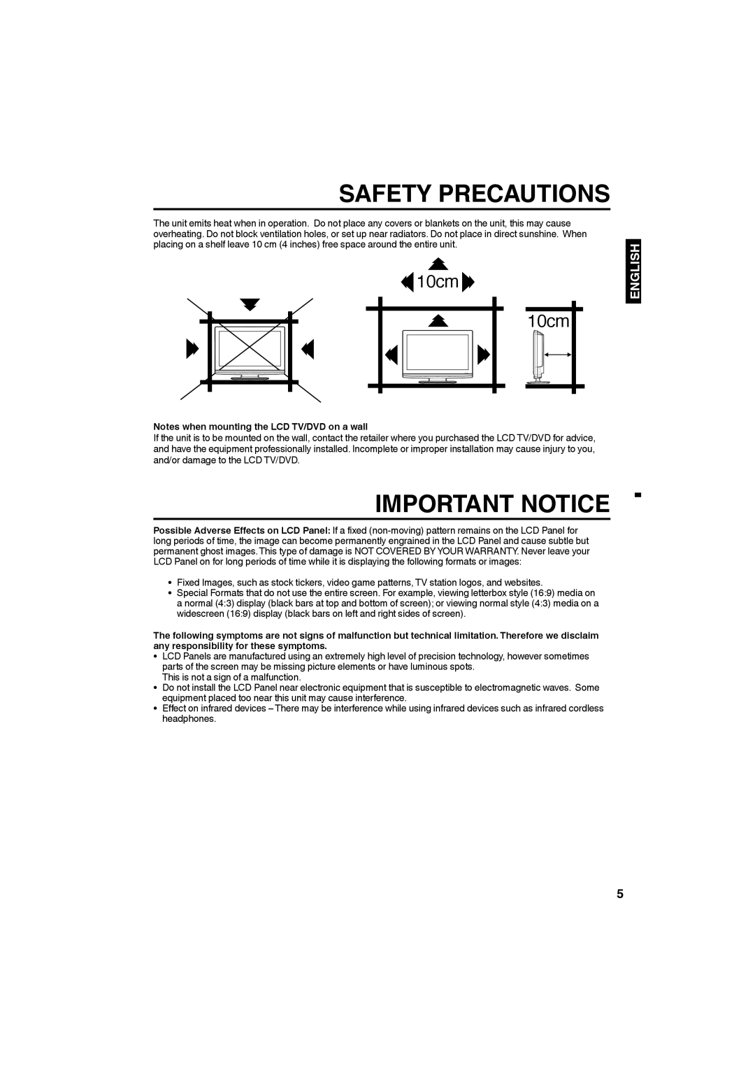 Sansui HDLCDVD265 owner manual Safety Precautions 