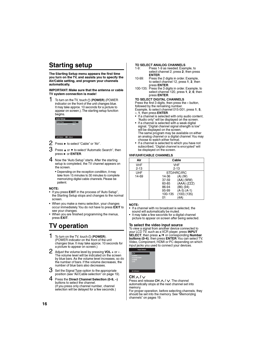 Sansui SLED1980 owner manual TV operation, To select the video input source 