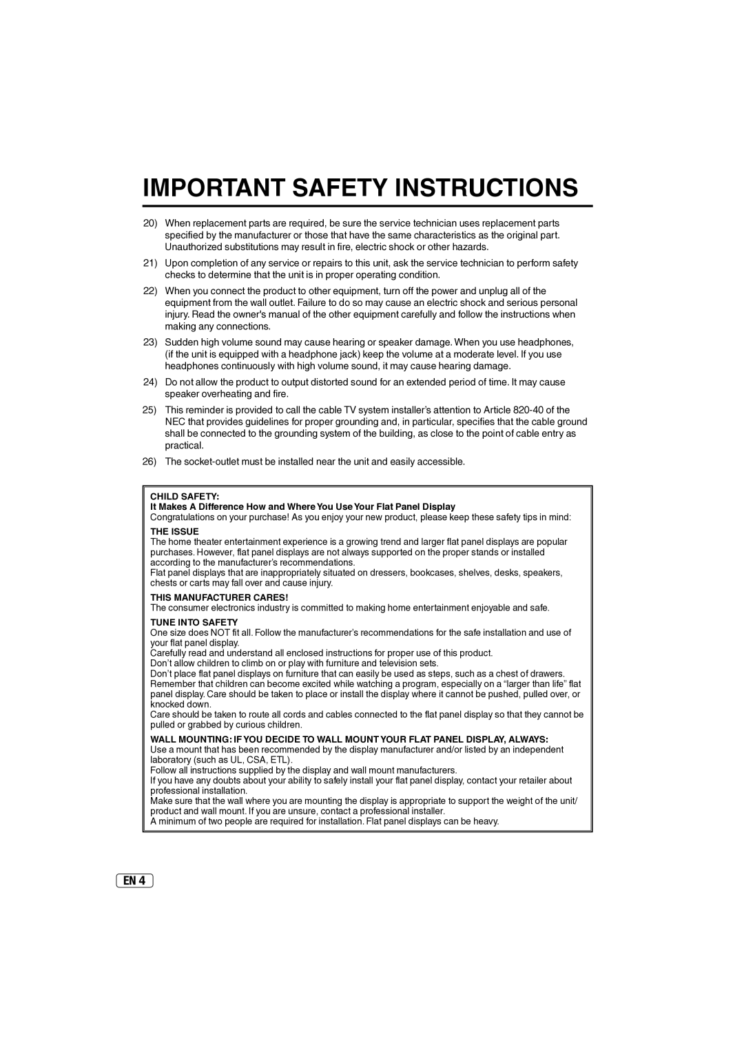 Sansui SLED2237 owner manual Child Safety, Issue, This Manufacturer Cares, Tune Into Safety 