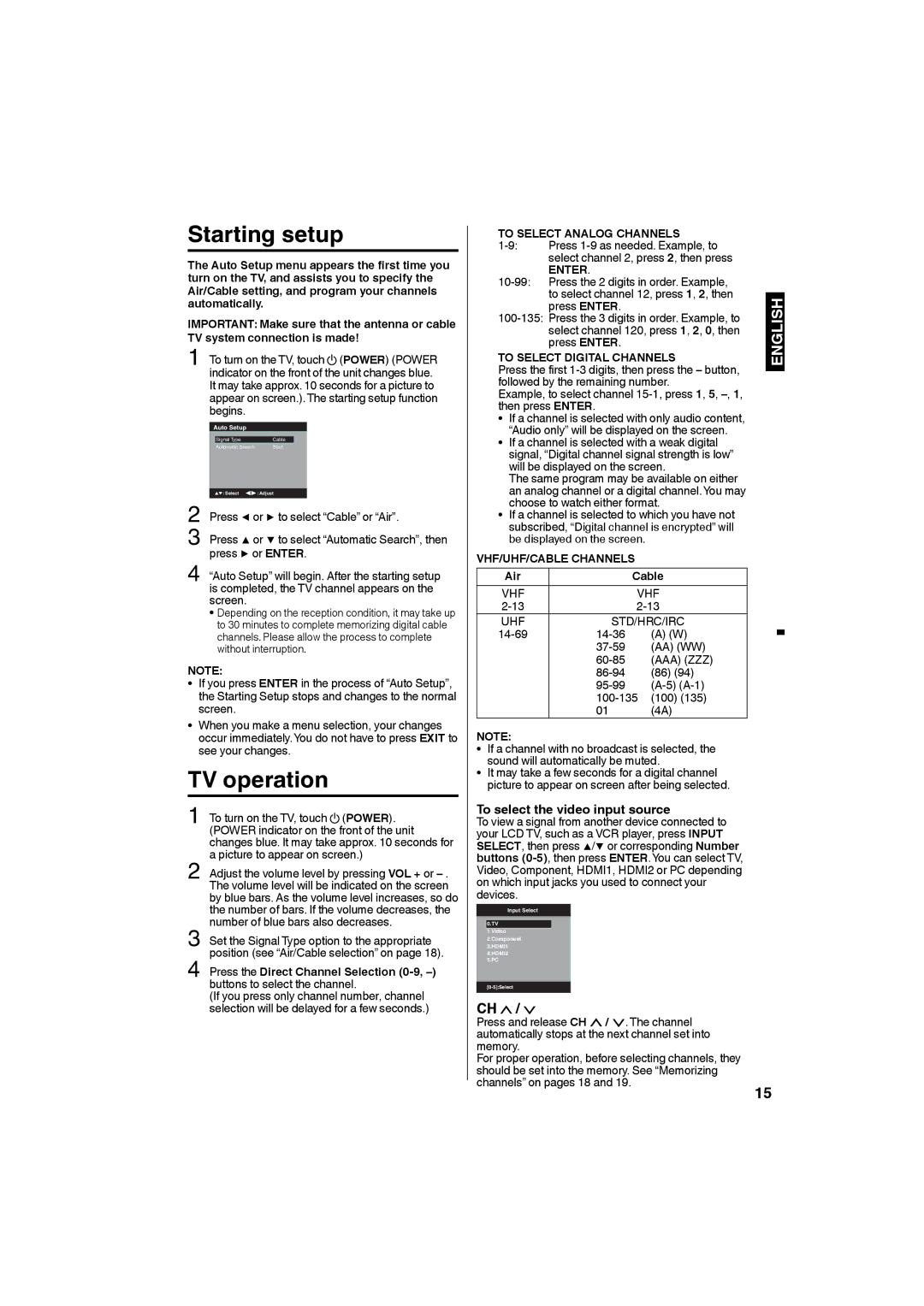 Sansui SLED2480, SLED2280A owner manual TV operation, To select the video input source 