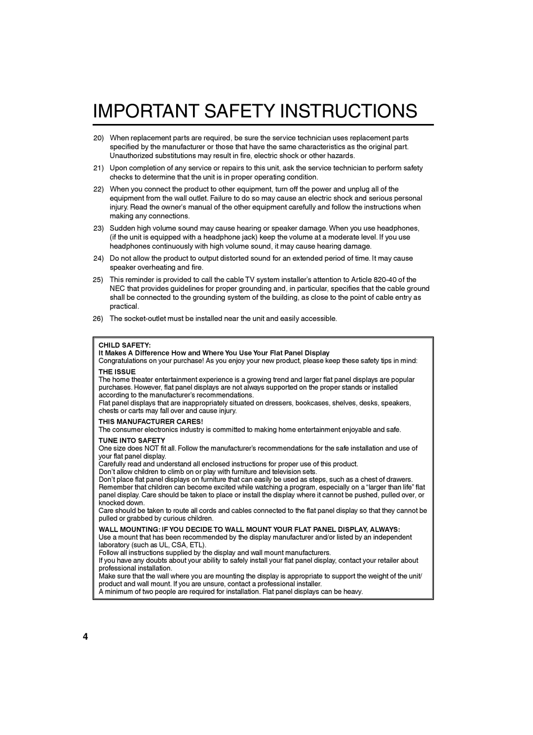 Sansui SLED2282 owner manual Child Safety, Issue, This Manufacturer Cares, Tune Into Safety 