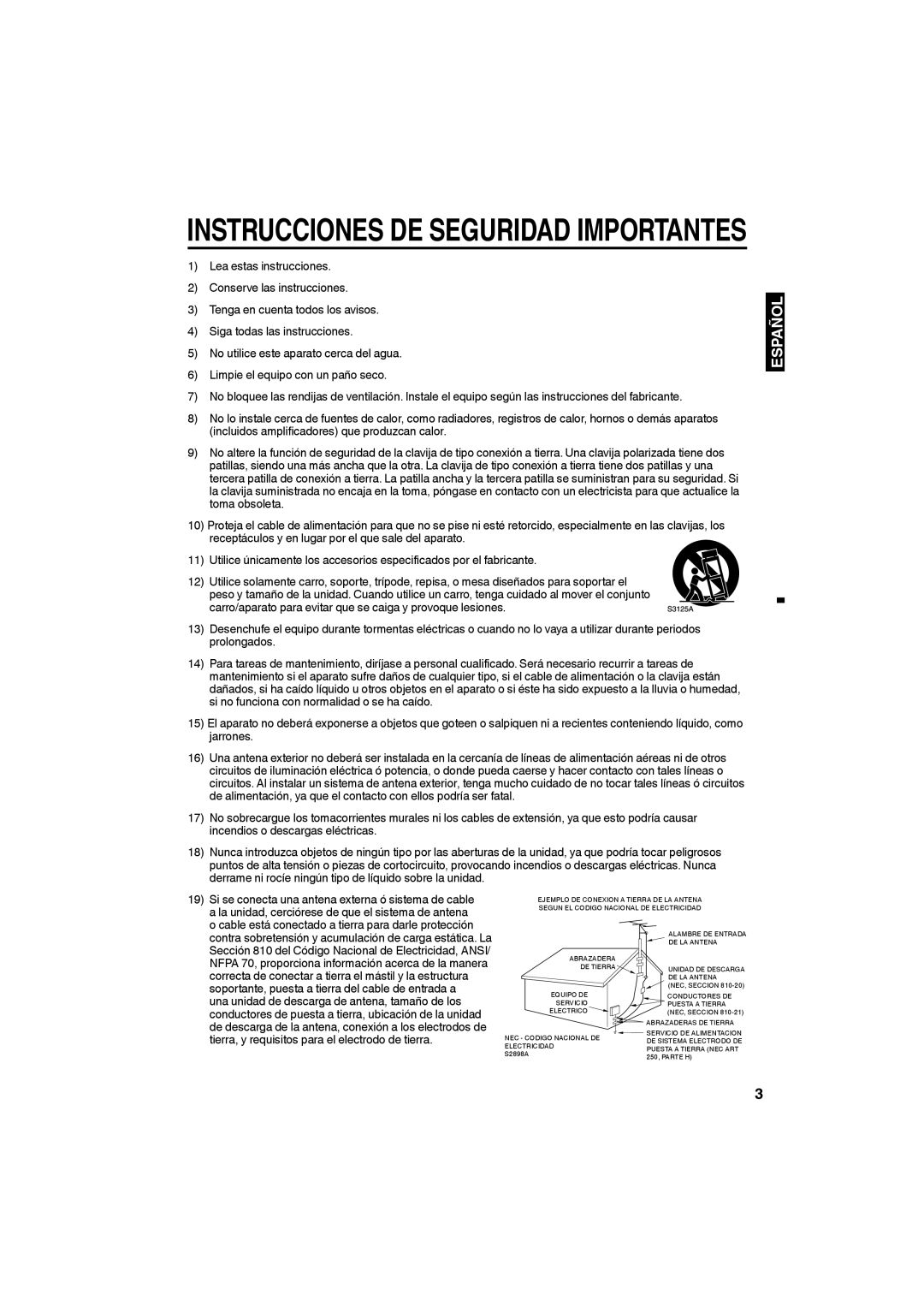 Sansui SLED3228 La unidad, cerciórese de que el sistema de antena, Cable está conectado a tierra para darle protección 