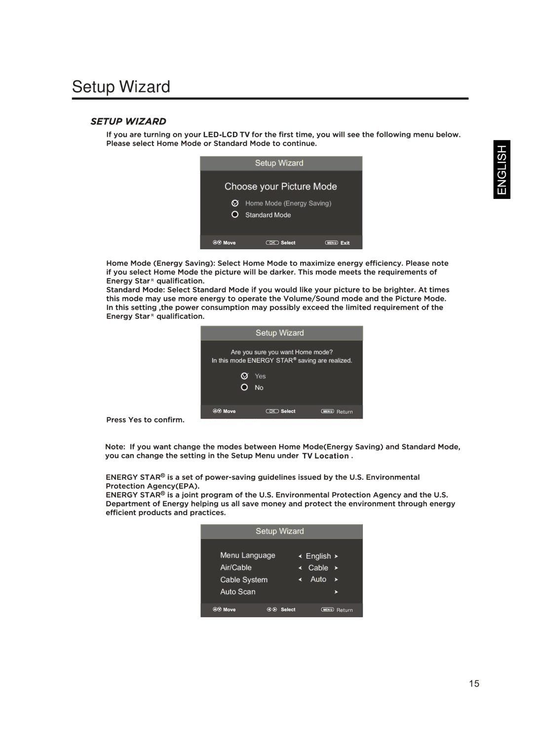 Sansui SLED4650 manual Setup Wizard, Choose your Picture Mode 