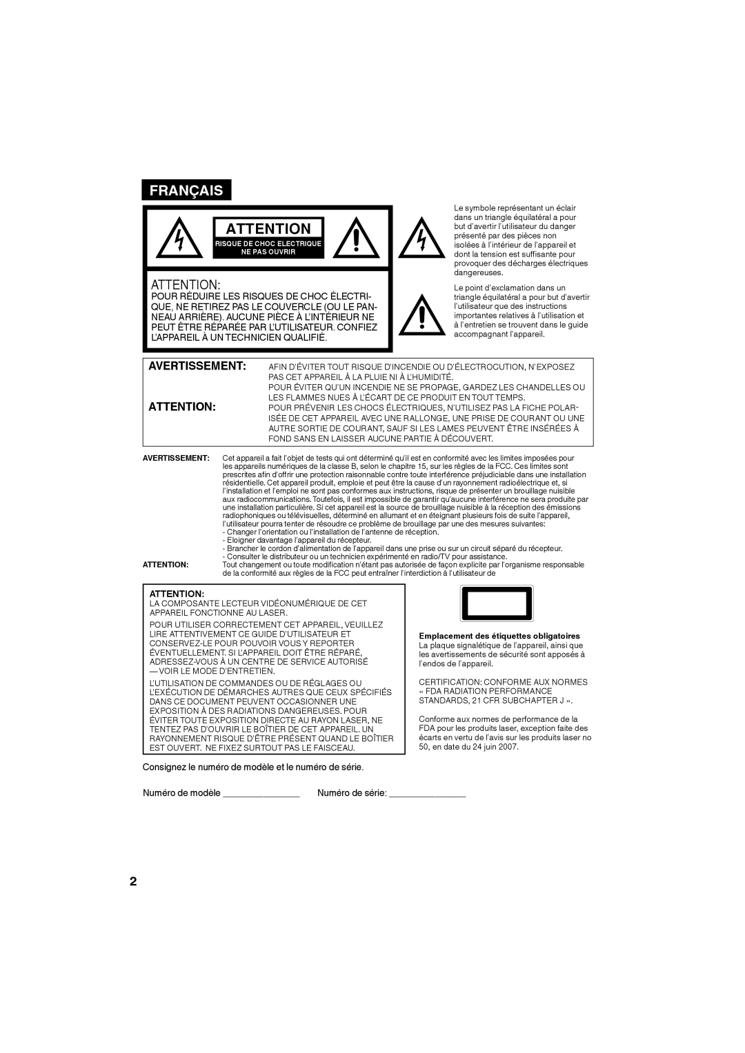 Sansui SLEDVD198 owner manual Français 