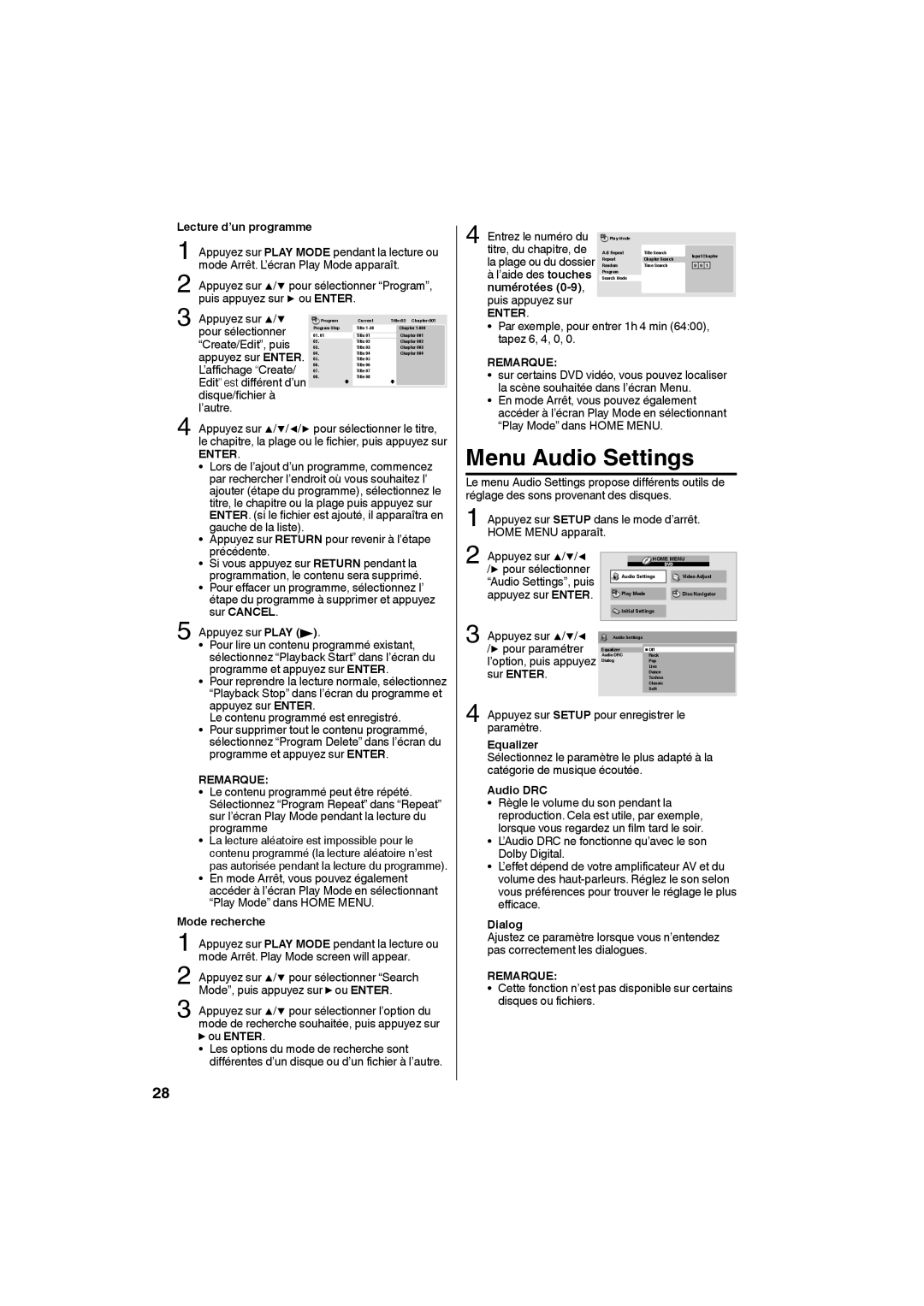 Sansui SLEDVD198 owner manual Menu Audio Settings 