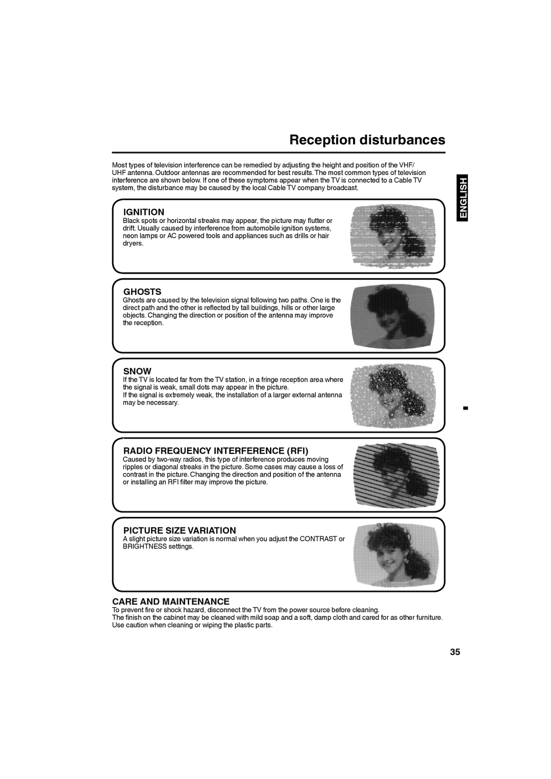 Sansui SLEDVD226 owner manual Reception disturbances, Ignition 