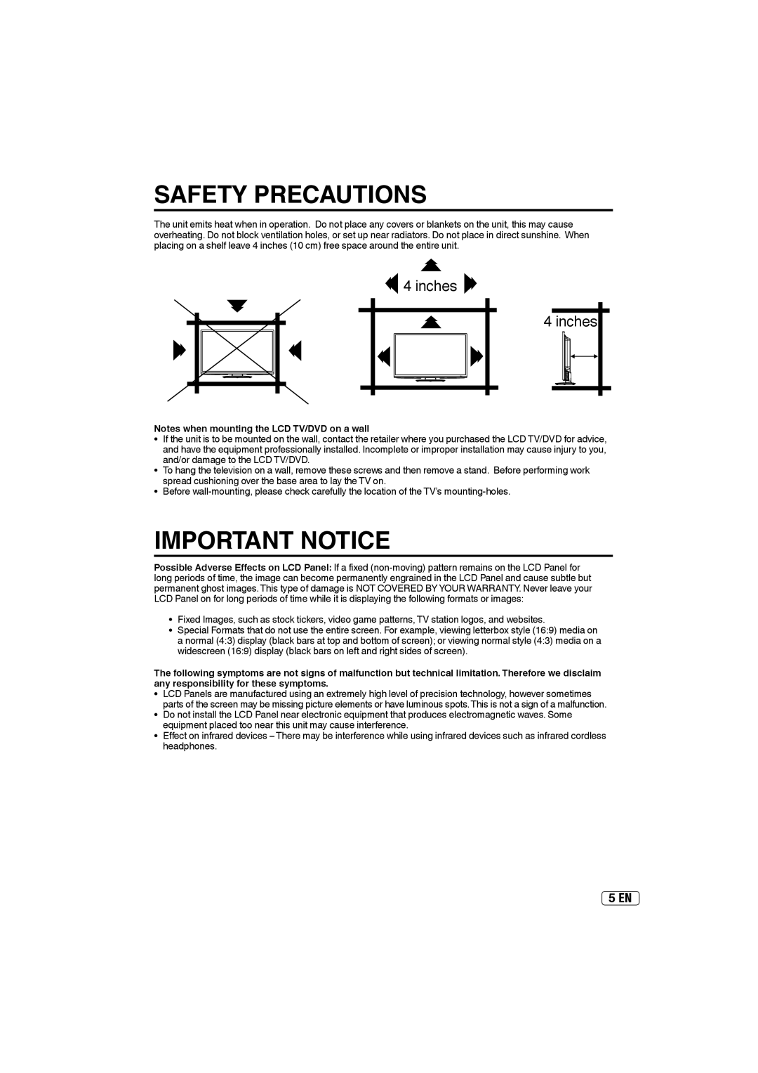 Sansui SLEDVD249 owner manual Safety Precautions 