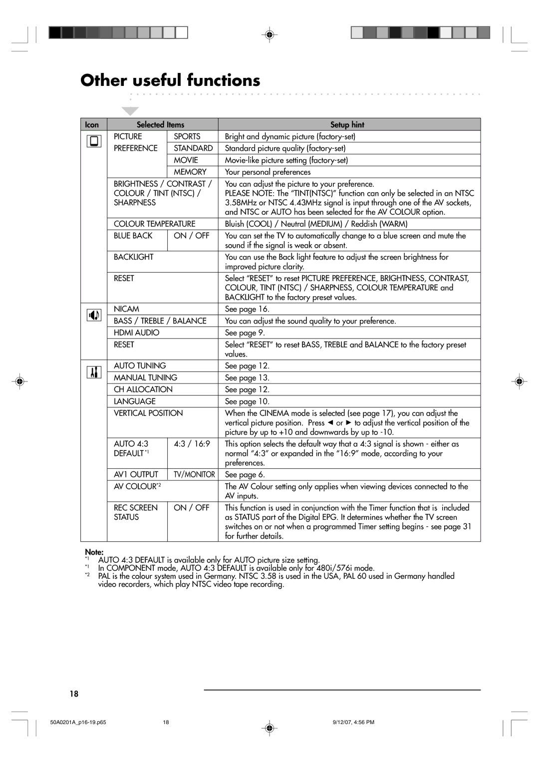 Sansui TV19PL120DVD instruction manual Other useful functions 