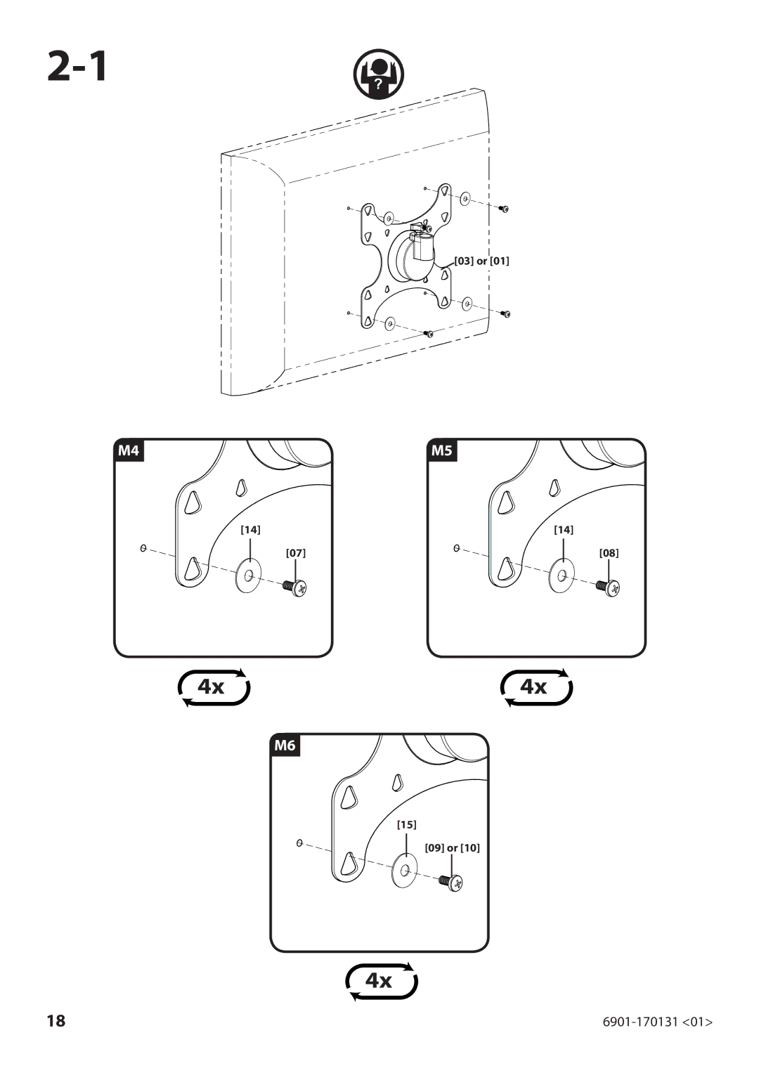 Sanus Systems 6901-170131 manual 03 or 09 or 