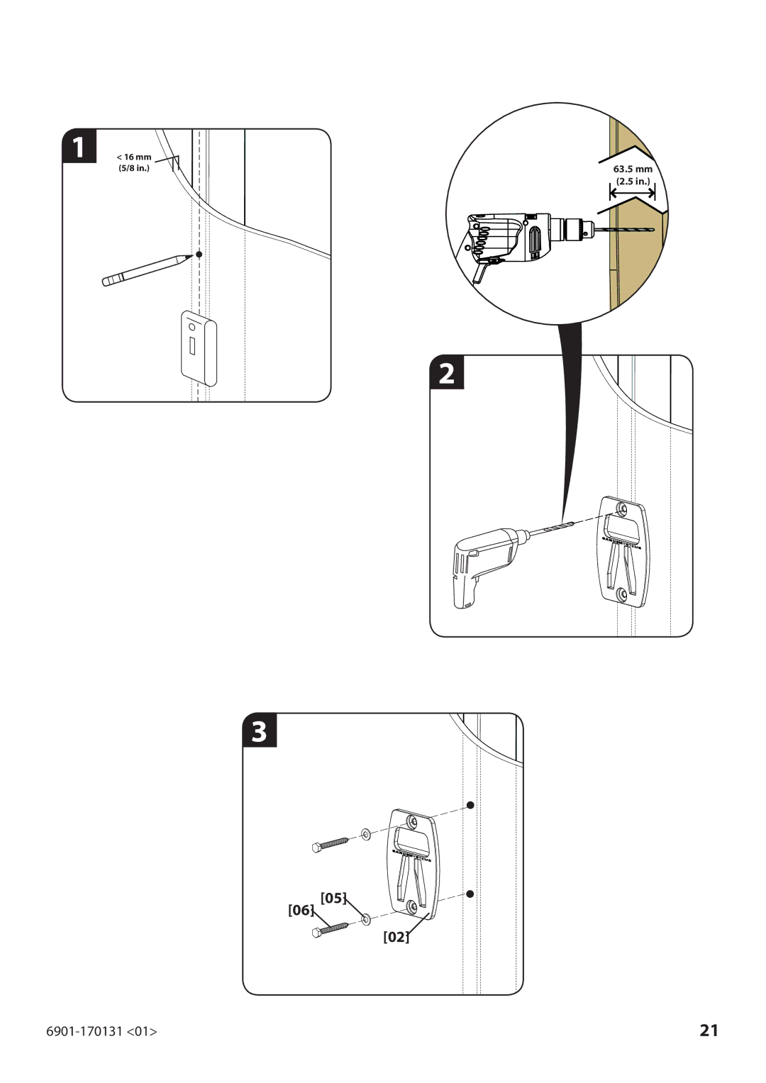 Sanus Systems 6901-170131 manual Mm 5/8 